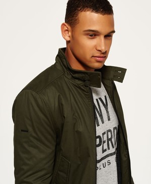 Superdry Winter Longhorn Harrington Férfi Kabát Sötét Khaki | JHUQA2069